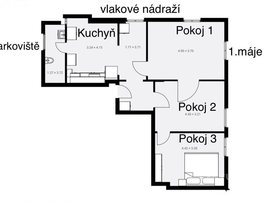 Pronájem bytu 3+1 80 m2, Liberec – náhled fotky 20