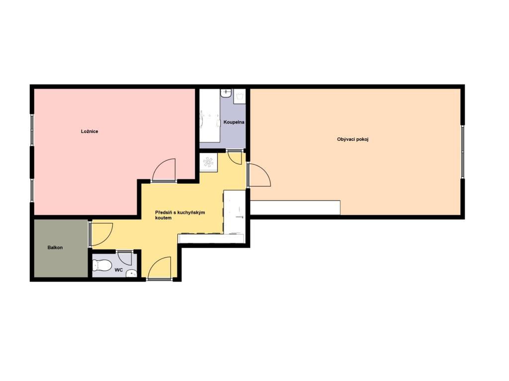 Pronájem bytu 2+kk 61 m2