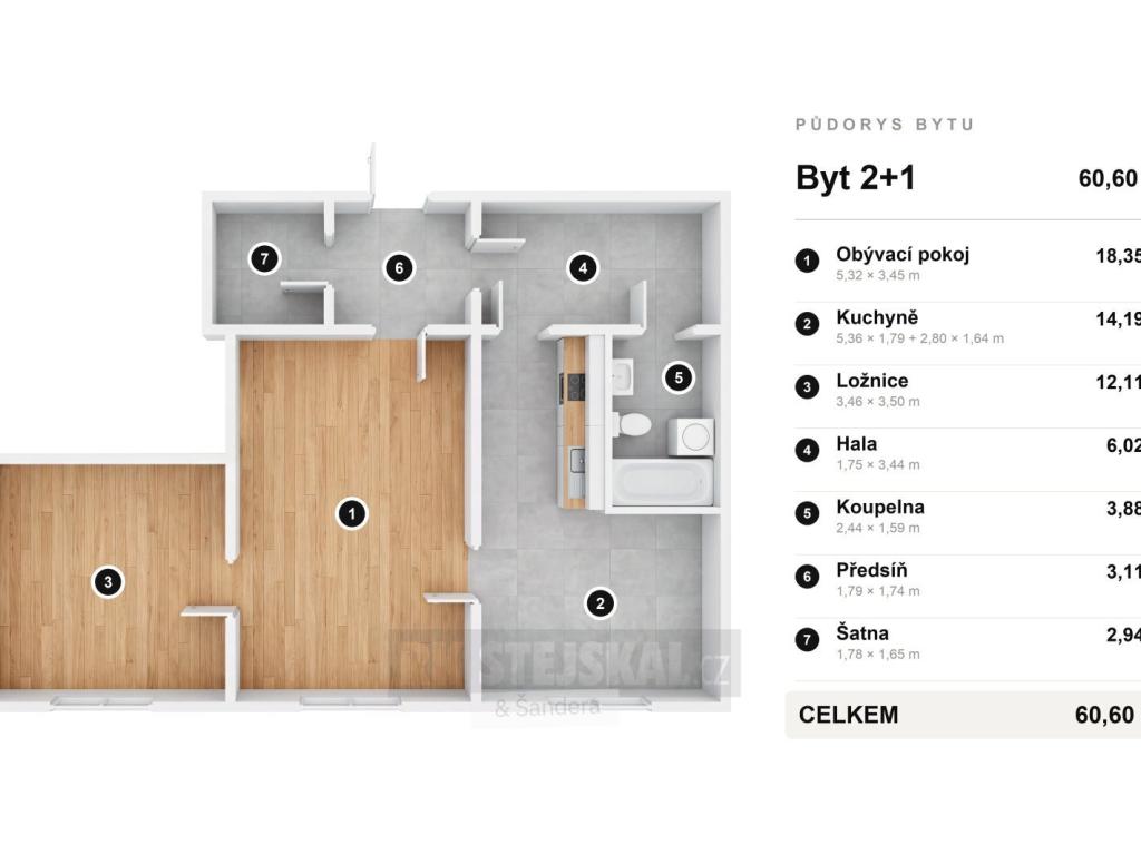 Prodej bytu 2+1 63 m2, České Budějovice – náhled fotky 17