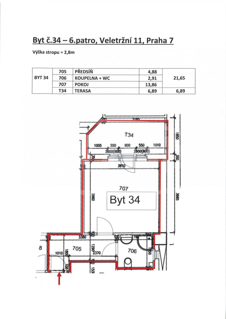 Pronájem bytu 1+kk 24 m2