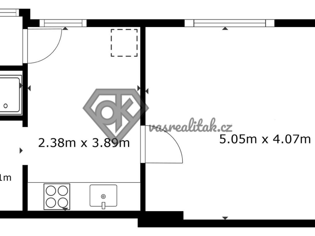 Pronájem bytu 1+1 39 m2