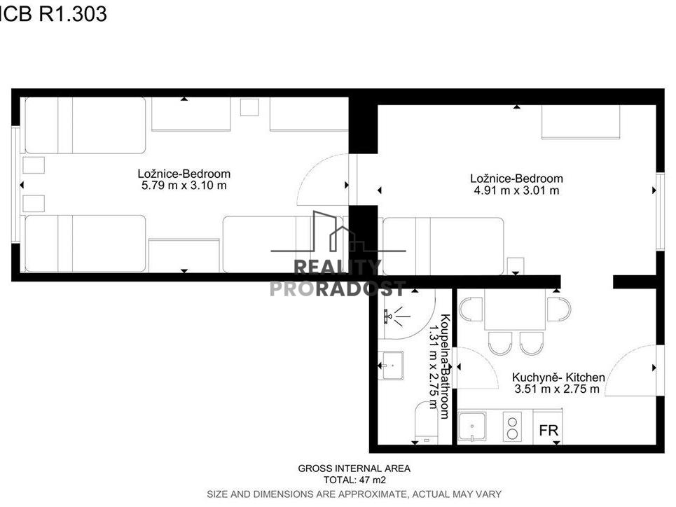 Pronájem bytu 2+1 44 m2, Brno – náhled fotky 10
