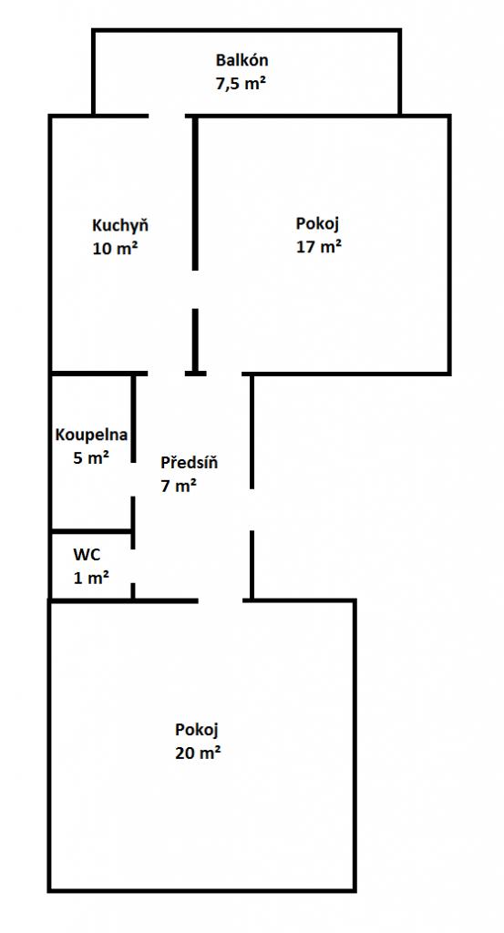 Pronajem bytu 2+1 60 m2