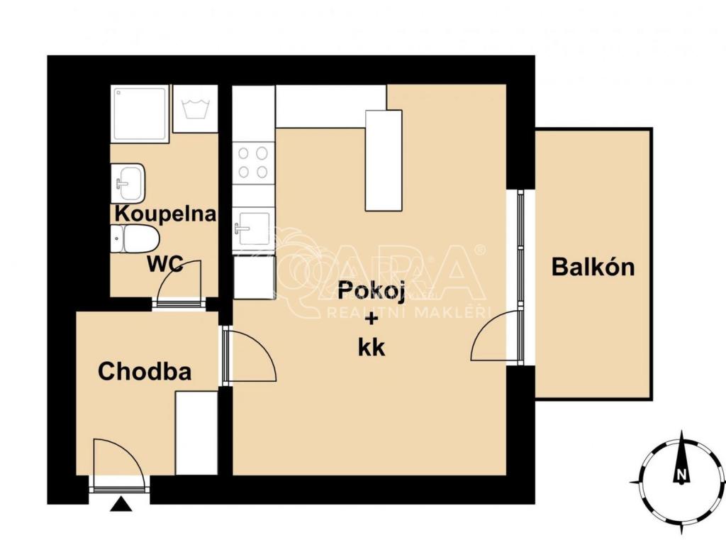 Pronájem bytu 1+kk 33 m2