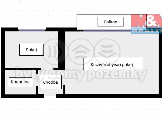 Pronajem bytu 2+kk 54 m2