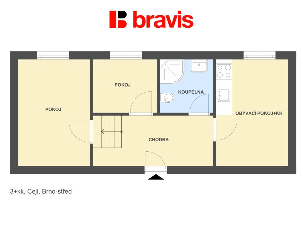 Pronájem bytu 3+kk 70 m2