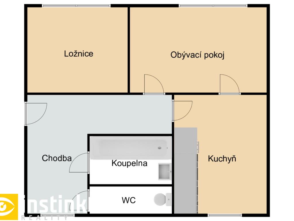 Prodej bytu 2+1 55 m2