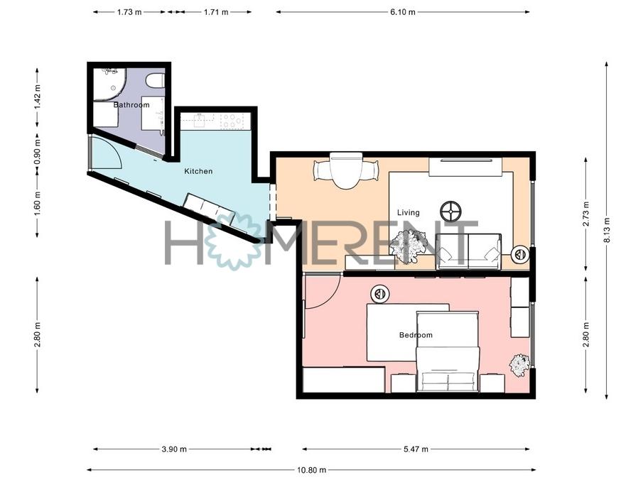 Pronájem bytu 2+kk 44 m2