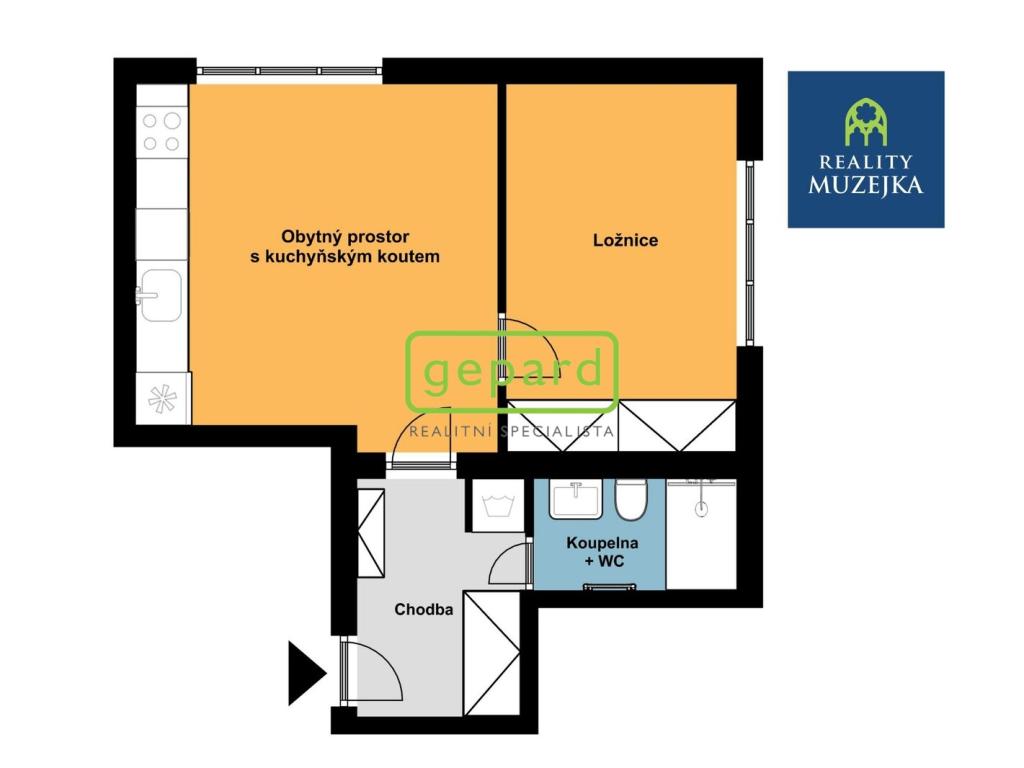 Pronájem bytu 2+kk 36 m2