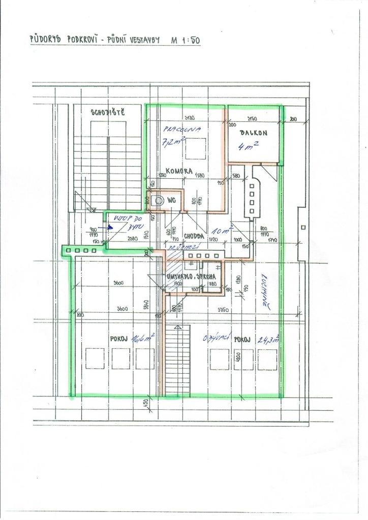Pronájem bytu 3+kk 62 m2