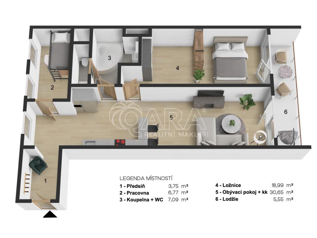 Prodej bytu 3+kk 75 m2