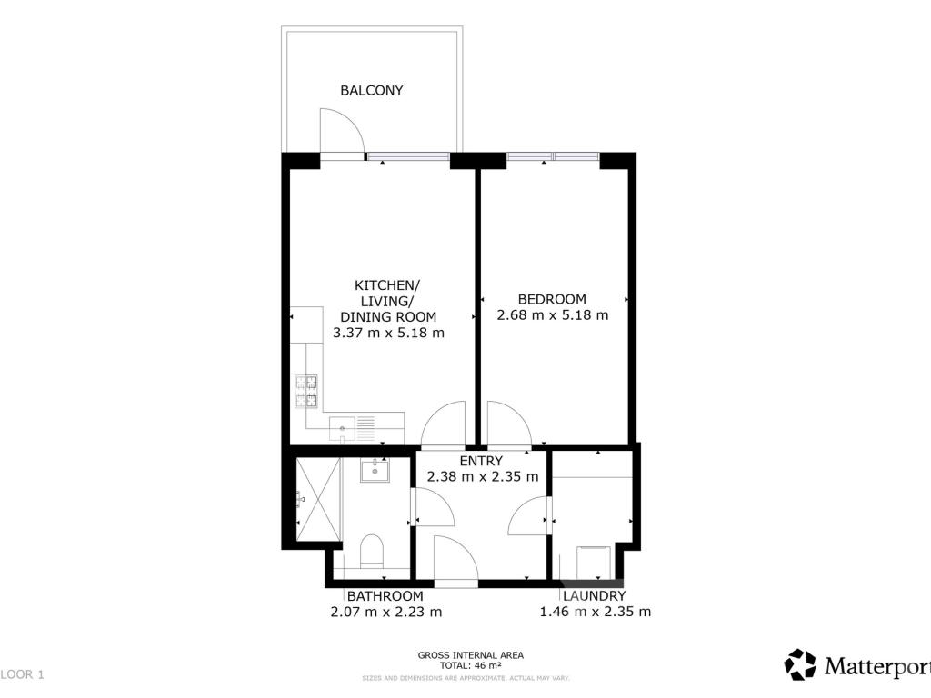 Pronájem bytu 2+kk 46 m2, Praha – náhled fotky 12