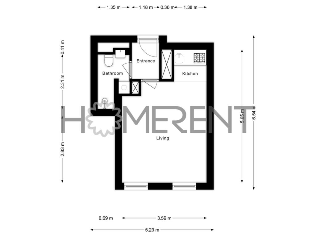 Pronájem bytu 1+kk 25 m2