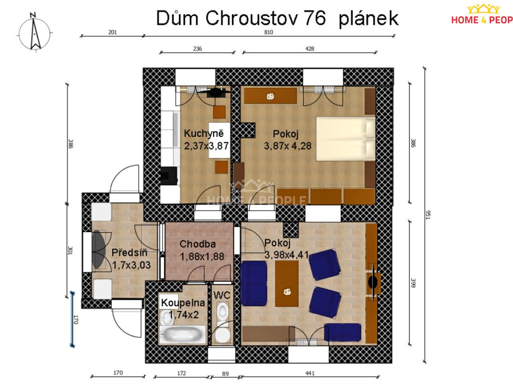 Dům 2+1 – Chroustov, okres Nymburk – pohled 4