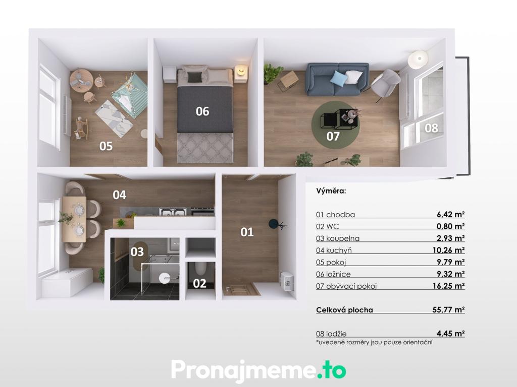 Pronájem bytu 3+1 56 m2, Znojmo – náhled fotky 26