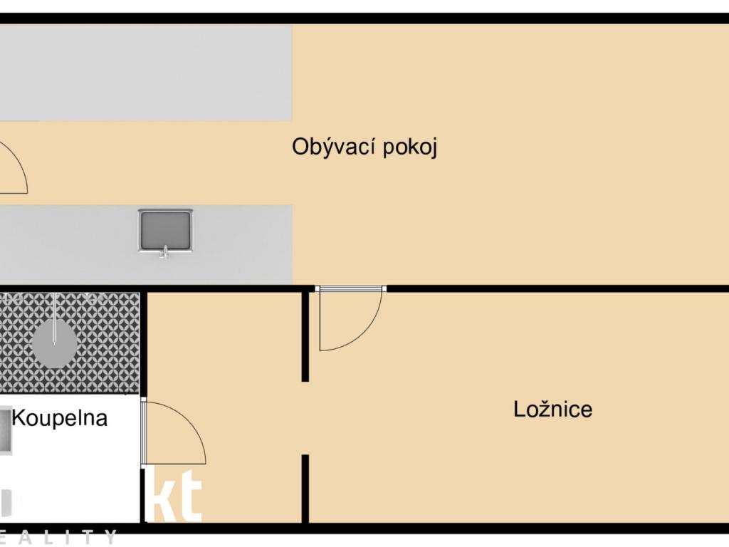Pronájem bytu 2+kk 47 m2