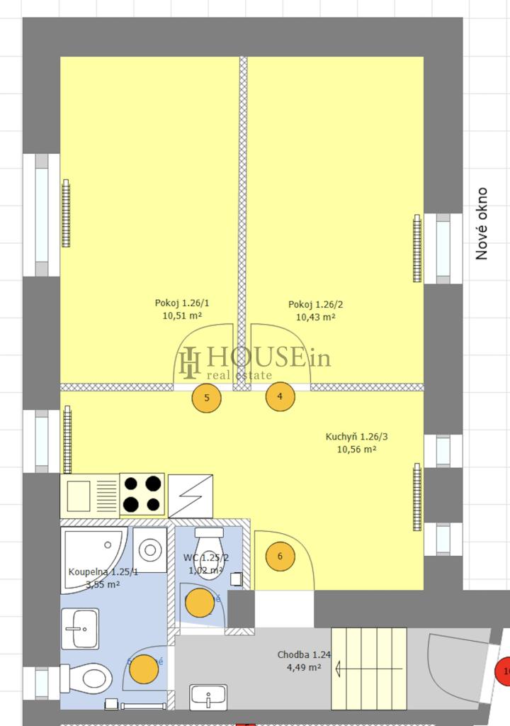 Pronájem bytu 2+1 40 m2
