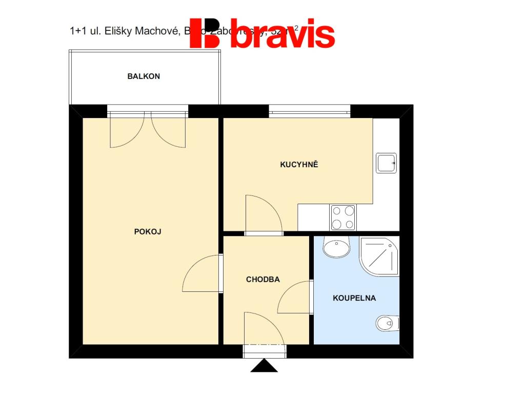 Pronájem bytu 1+1 32 m2
