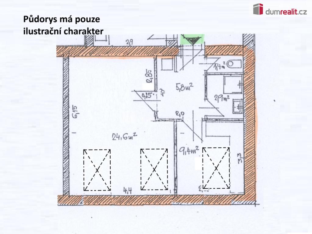 Pronájem bytu 1+1 44 m2