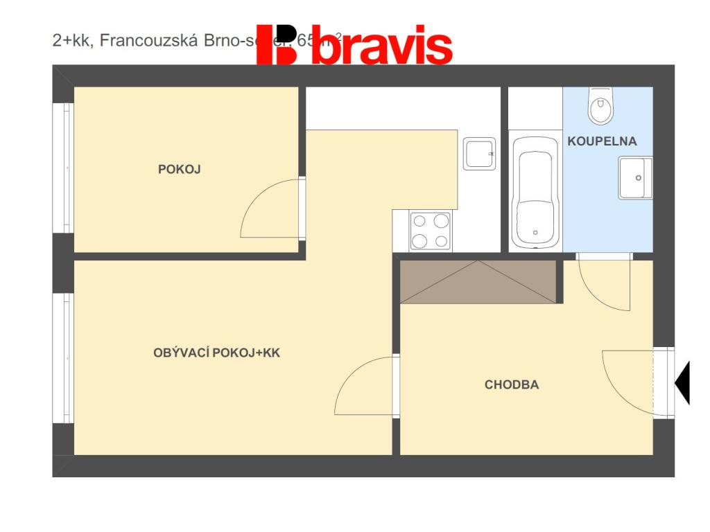 Pronájem bytu 2+kk 65 m2