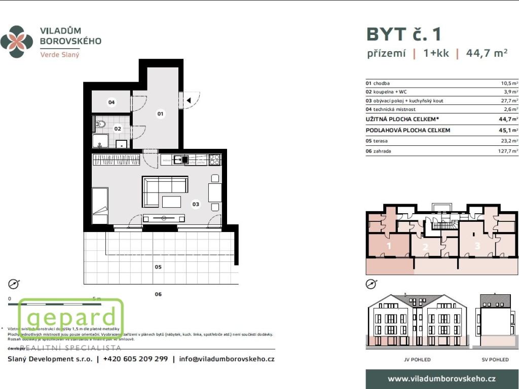 Pronájem bytu 1+kk 45 m2, Slaný – náhled fotky 11