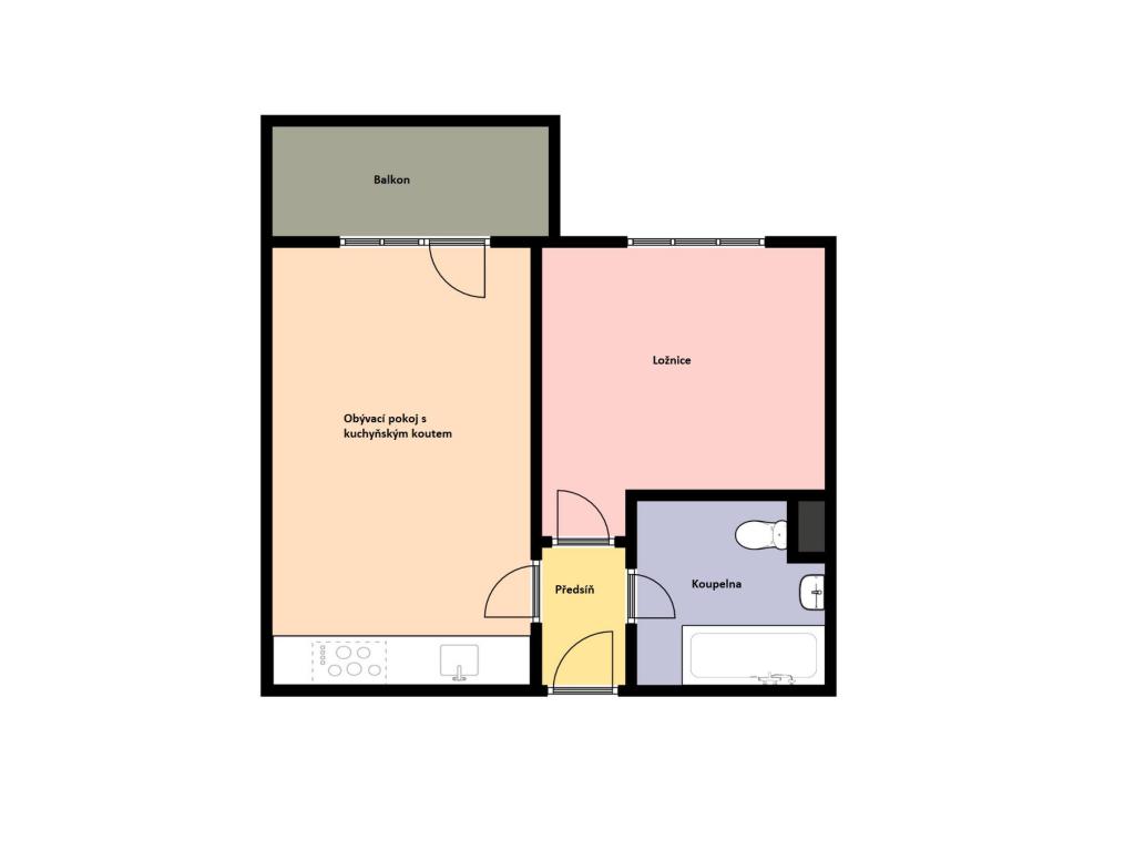 Pronájem bytu 2+kk 43 m2