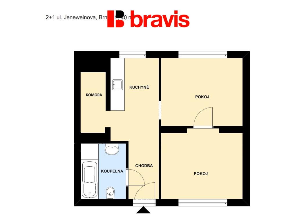Pronájem bytu 2+1 40 m2