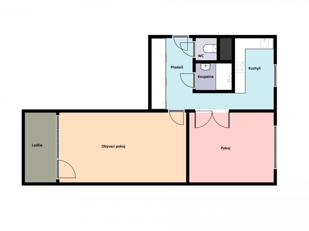 Pronájem bytu 2+1 52 m2