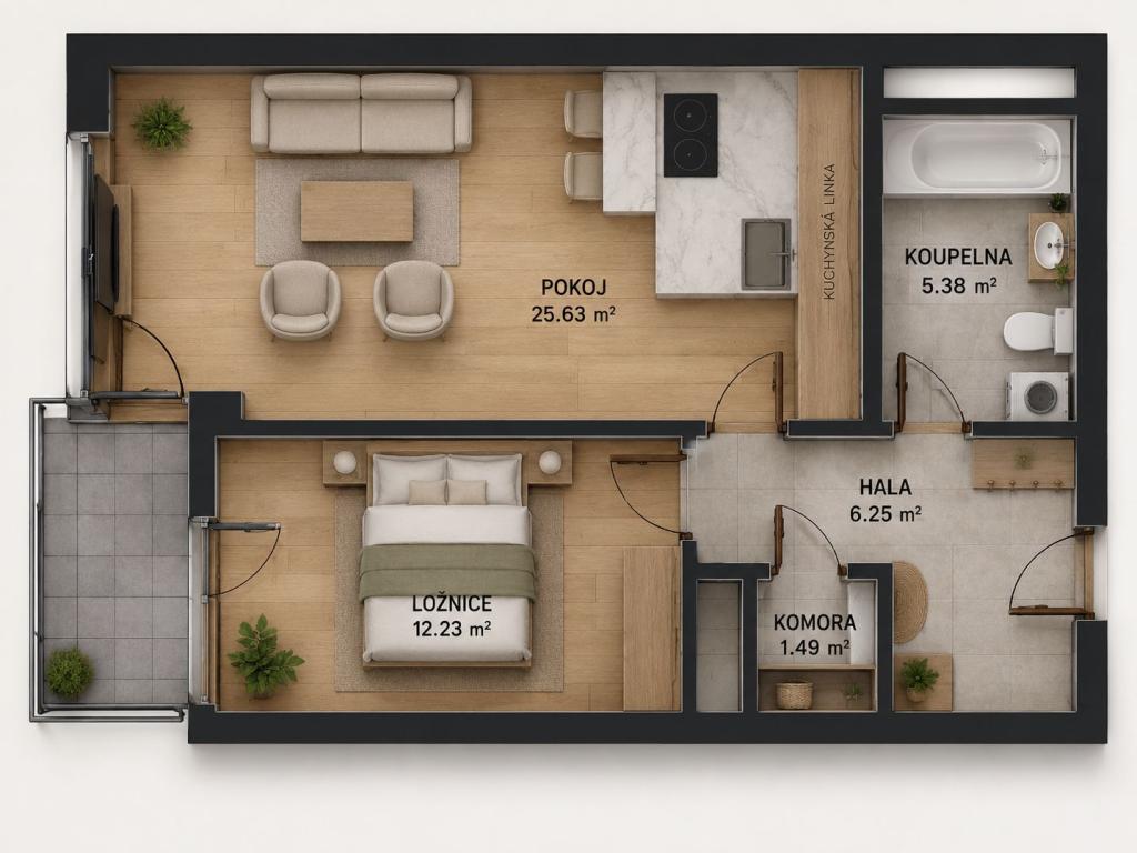 Prodej bytu 2+kk 55 m2, Praha – náhled fotky 12