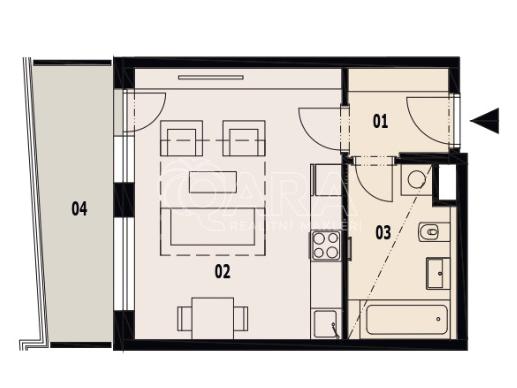 Pronájem bytu 1+kk 31 m2