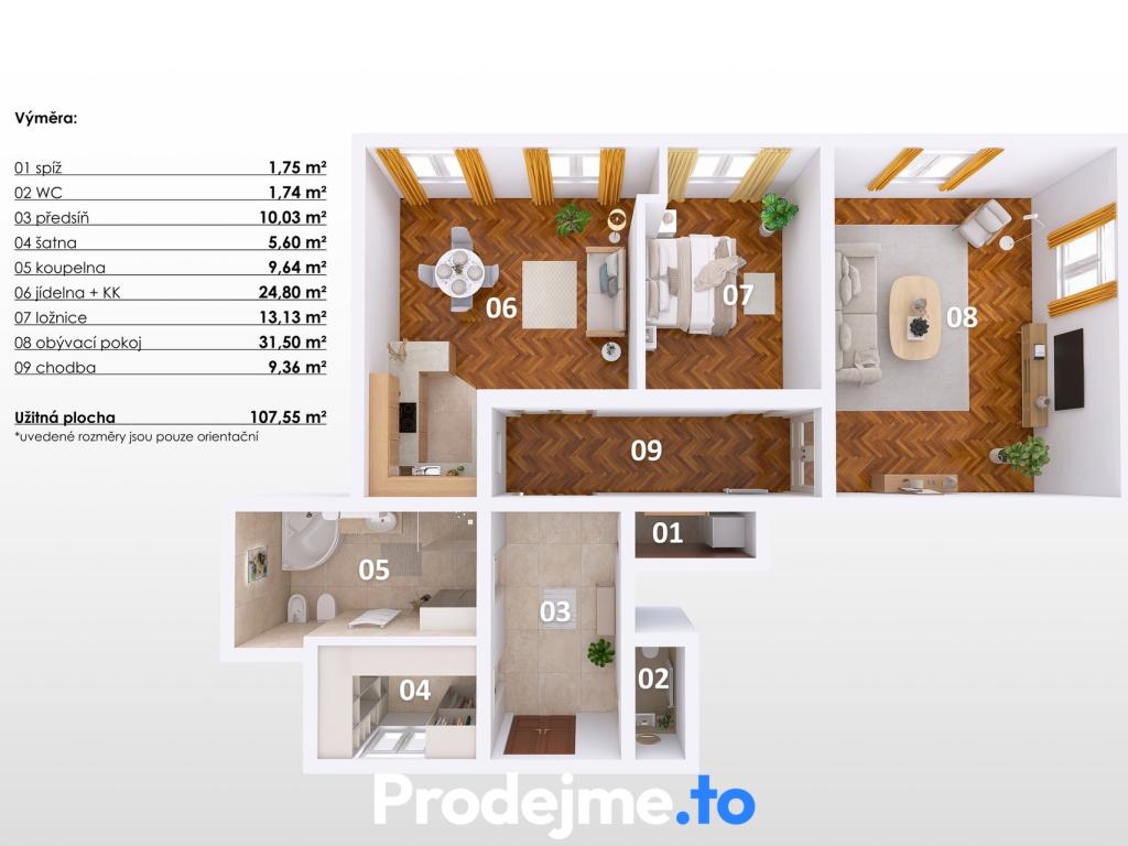 Pronájem bytu 3+kk 110 m2, Praha – náhled fotky 29