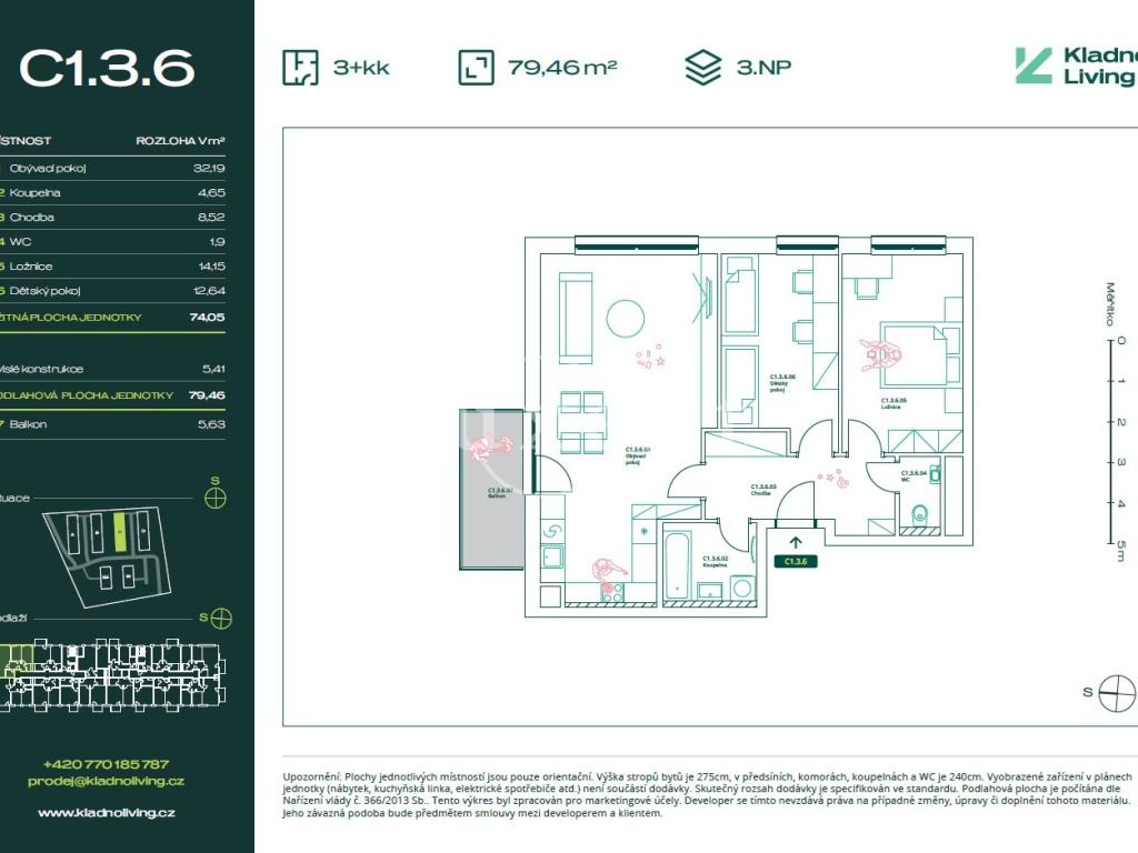Prodej bytu 3+kk 74 m2, Kladno – náhled fotky 20