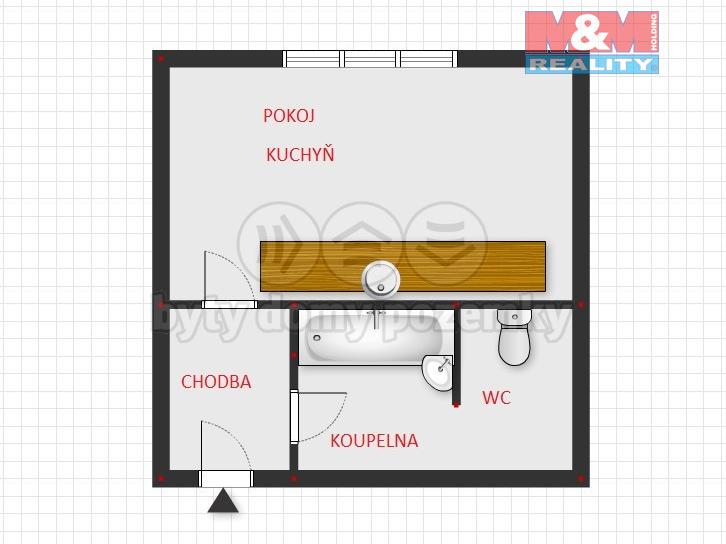 Pronajem bytu 1+kk 22 m2
