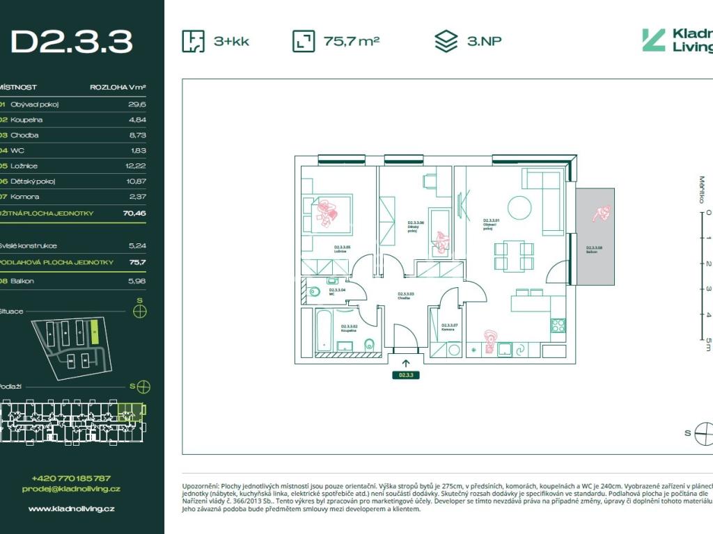 Prodej bytu 3+kk 70 m2, Kladno – náhled fotky 19