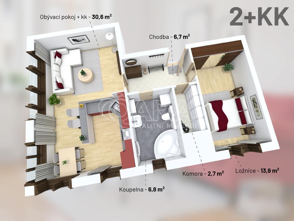 Prodej bytu 2+kk 61 m2