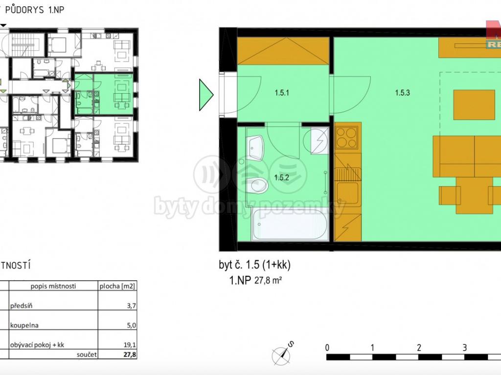 Pronajem bytu 1+kk 28 m2