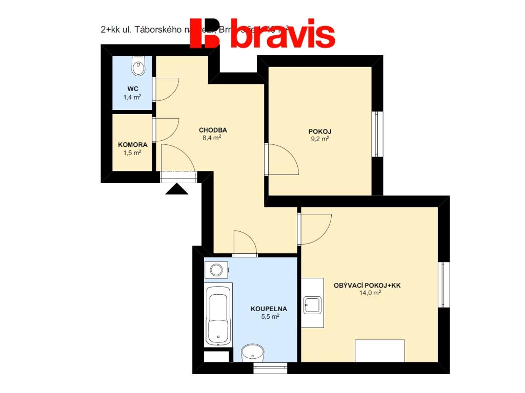 Pronájem bytu 2+kk 40 m2