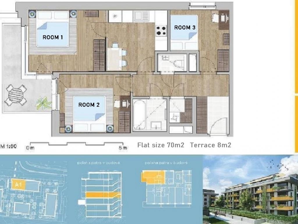Spolubydleni bytu celý pokoj 70 m2