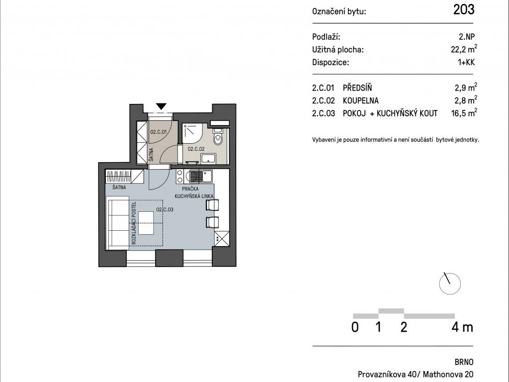 Pronajem bytu 1+kk 22 m2