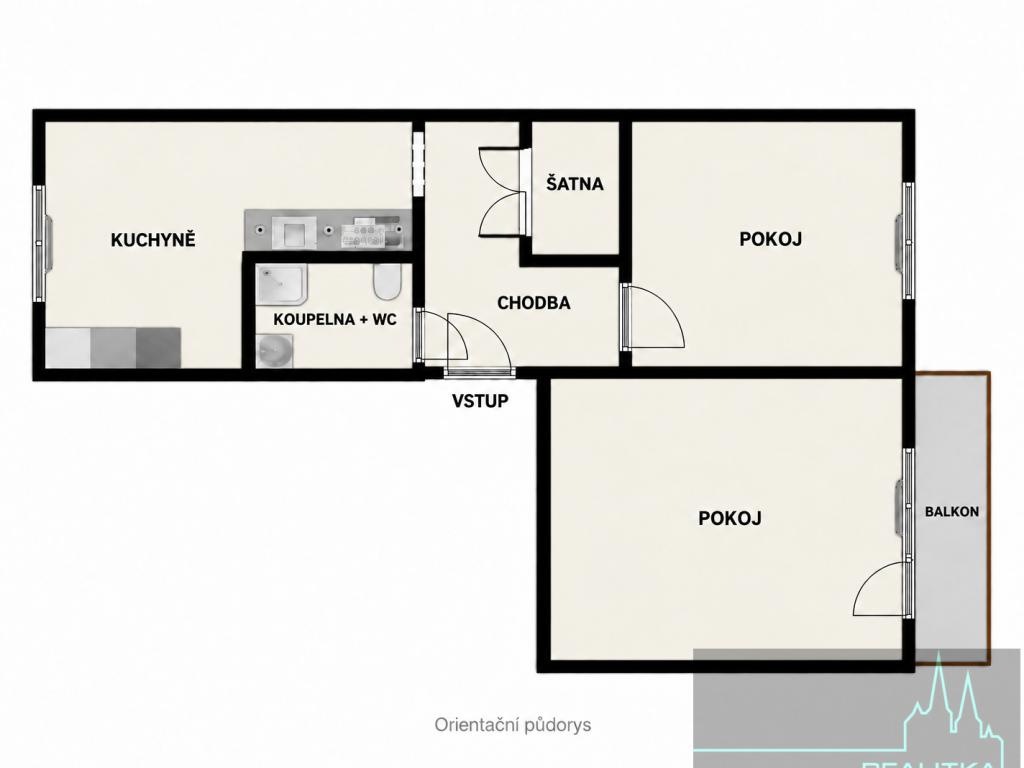 Pronájem bytu 2+1 54 m2, Vyškov – náhled fotky 5