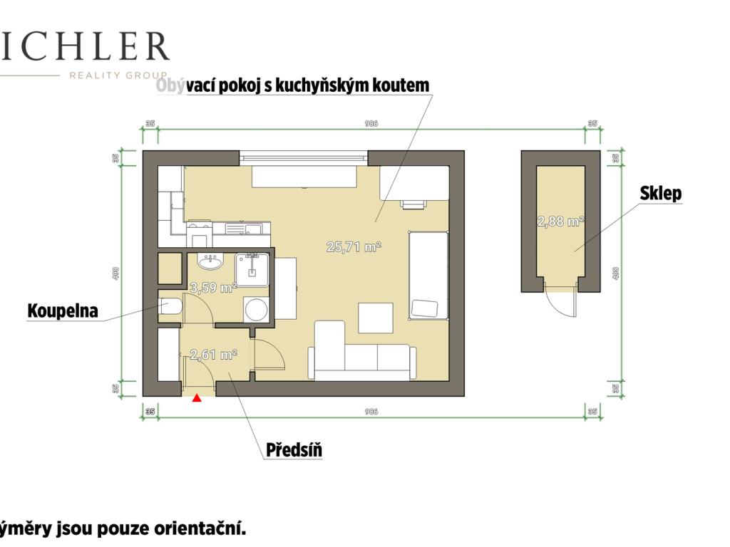 Prodej bytu 1+kk 36 m2