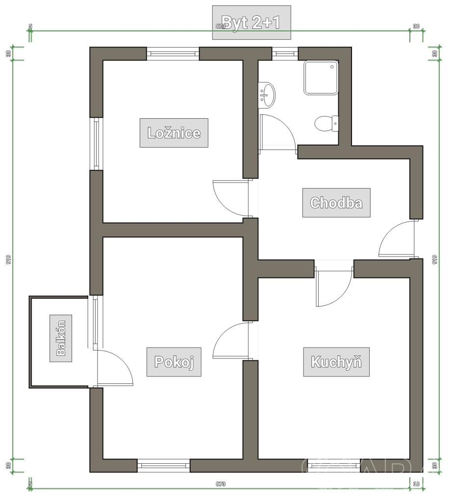 Pronájem bytu 2+1 78 m2