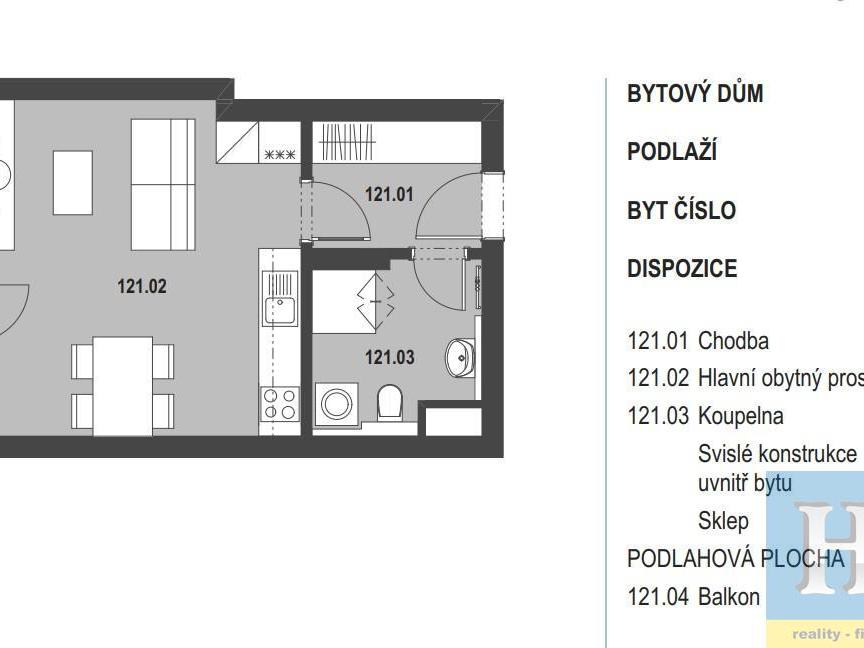 Pronájem bytu 1+kk 32 m2