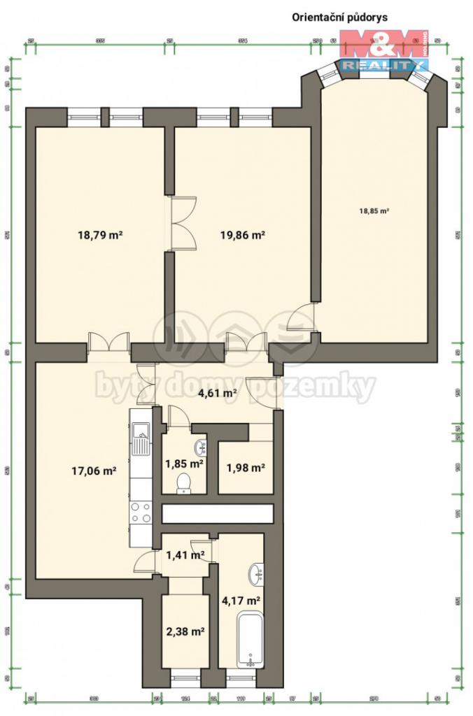 Pronajem bytu 3+1 98 m2