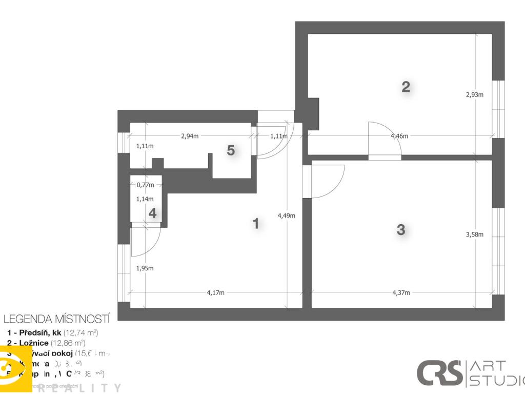 Pronájem bytu 2+1 46 m2