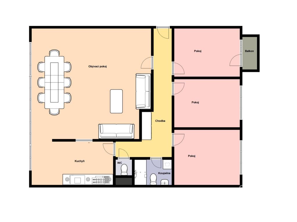 Pronájem bytu 4+kk 107 m2