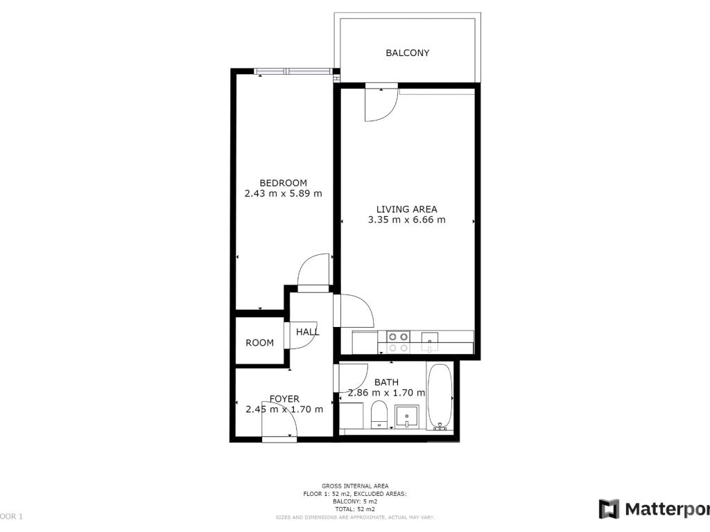 Pronájem bytu 2+kk 48 m2, Praha – náhled fotky 15