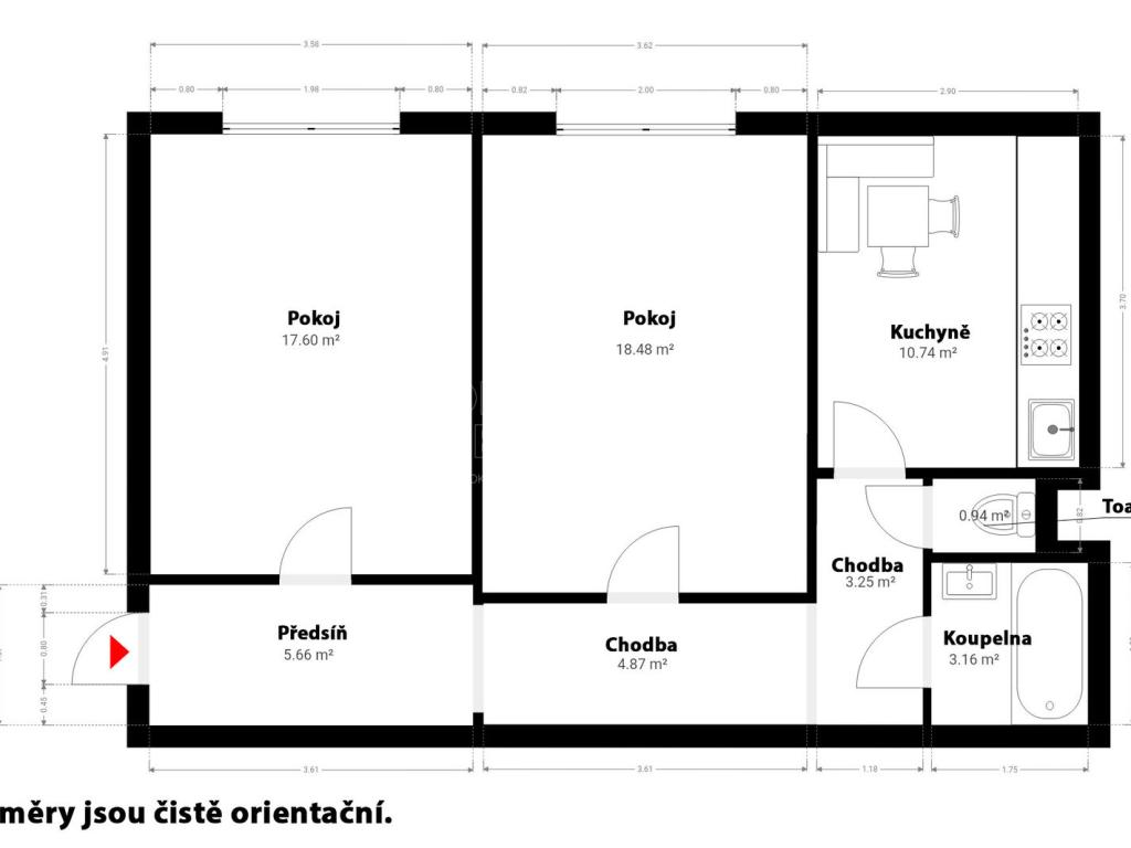 Prodej bytu 2+1 64 m2