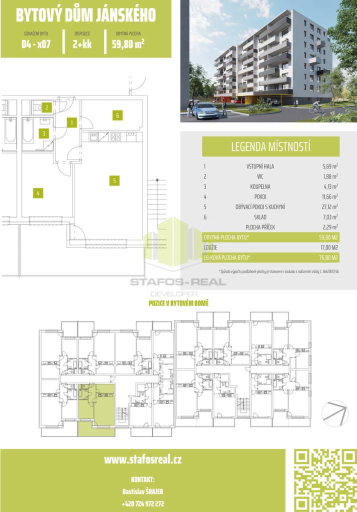 Pronájem bytu 2+kk 59 m2, Olomouc – náhled fotky 2