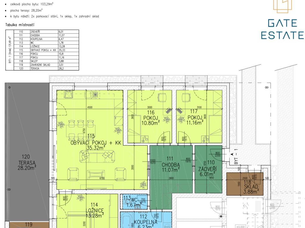 Prodej bytu 4+kk 102 m2